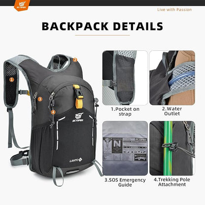 SKYSPER Small Hiking Backpack - 15L Travel Daypack Lightweight Bag Water - Image 5