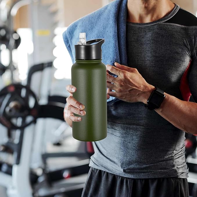 VEGOND 32 oz Insulated Water Bottle Bulk Stainless Steel Metal Water Bottles - Image 6