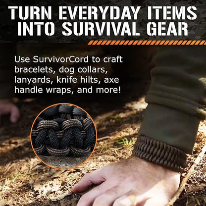Titan Survival Patented Paracord 550-25ft, 500ft & Color Options - 620LB - Image 4