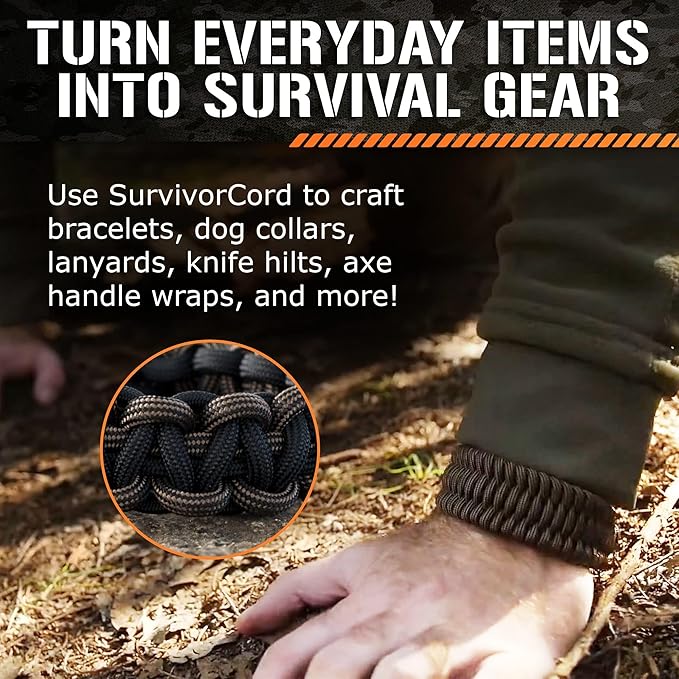Titan Survival Patented Paracord 550-25ft, 500ft & Color Options - 620LB - Image 4