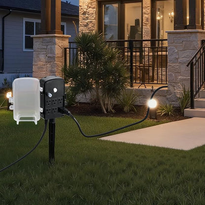 VEVOR Outdoor Power Stake, 15 FT Extension Cord, Outdoor Power Strip - Image 8