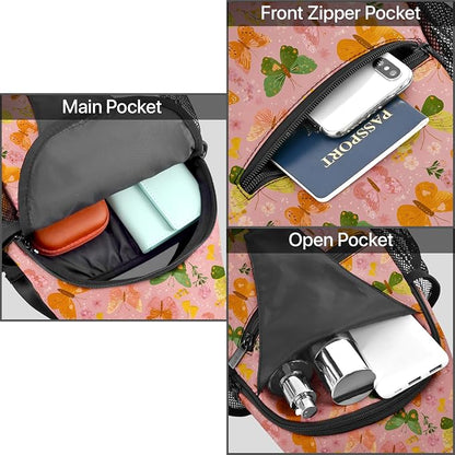 FyLybois Butterfly Sling Bag for Women Lightweight Crossbody Backpack Casual - Image 6