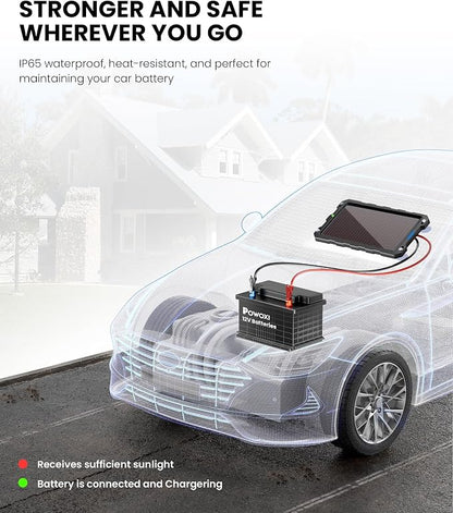 POWOXI 3.3W-Solar-Battery-Trickle-Charger-Maintainer -12V Portable Waterproof - Image 4