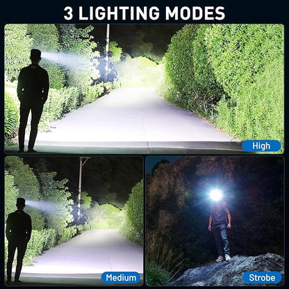 crazybrace Rechargeable Led Headlamp 2Pack, 99000 Lumen Super Bright Head Lamp - Image 3