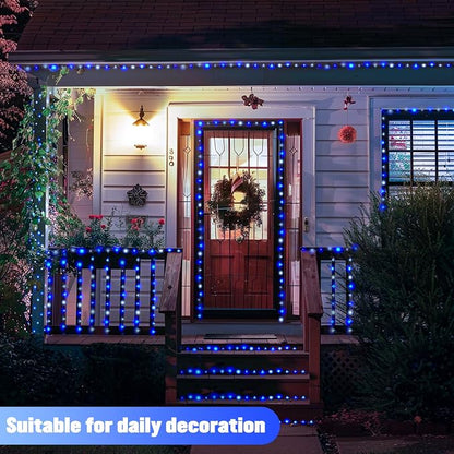 JMEXSUSS 2 Pack Blue and White Solar Christmas Lights, Each 33FT 100 LED Solar - Image 3