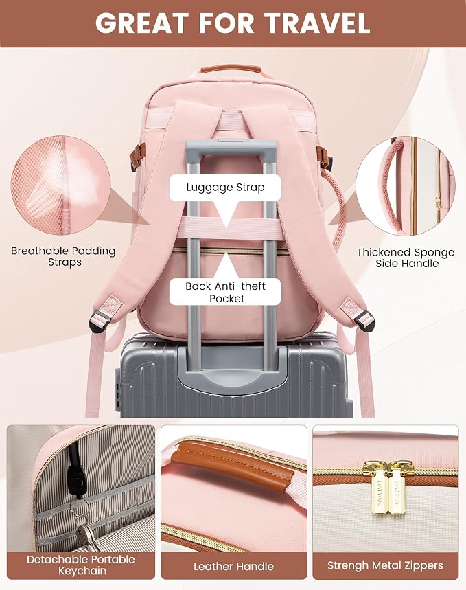 LOVEVOOK 40L Travel Backpack for Women & Men, Airline Approved Carry On Luggage - Image 7
