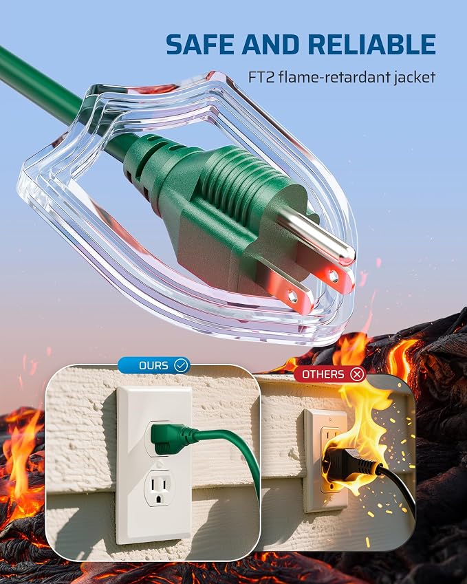 DEWENWILS 2-Pack Extension Cord 3 Ft, Indoor Use, 16/3 AWG SJTW, Durable & - Image 3