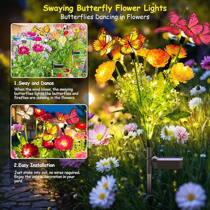 GARPAR Solar Garden Lights, 6 Pack Swaying Solar Lights - Image 4