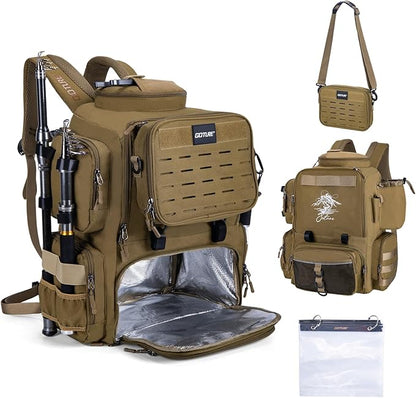Goture Fishing Backpack, 58L 900D Water-Resistant Insulated Tackle Backpack by Goture