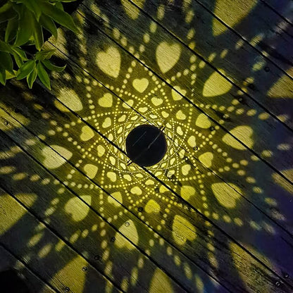Solar Lanterns Outdoor Hanging Heart Pattern Decor Lantern, Waterproof Hollow - Image 2
