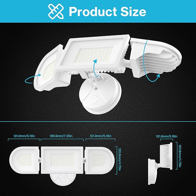 Olafus 130W Flood Lights Outdoor, 13000LM Super Bright LED Flood Light - Image 8
