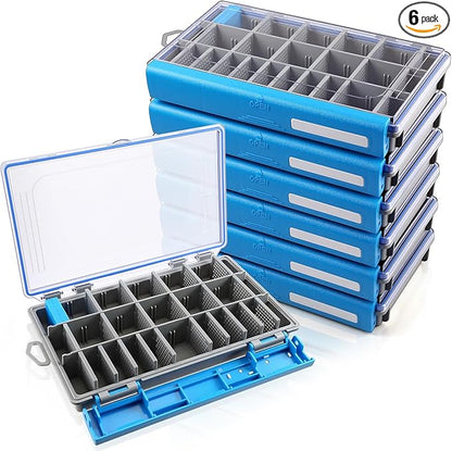 Junkin 6 Pack 3600 Fishing Tackle Boxes Waterproof, High-vis Blue Lure by Junkin