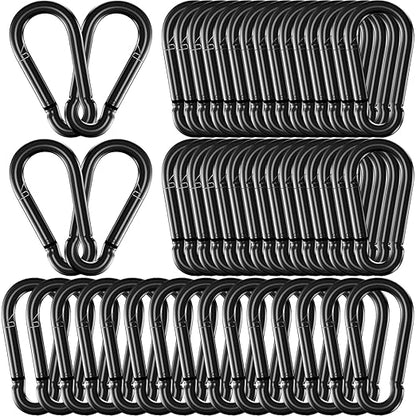 60 Pack 3" Heavy Duty Spring Snap Hook Carabiners, M8 5/16" Galvanized Steel by SEUNGCH