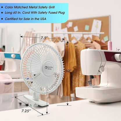 Comfort Zone Portable Clip on Fan - Image 7