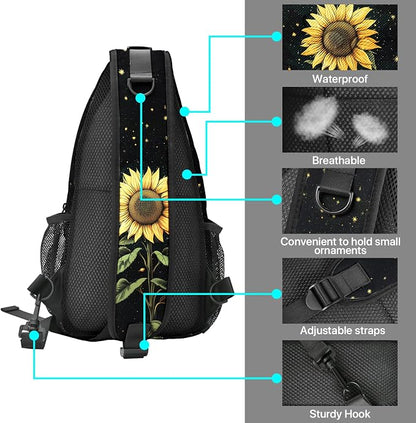 FyLybois Sunflower Sling Bag for Women Lightweight Crossbody Backpack Casual - Image 4