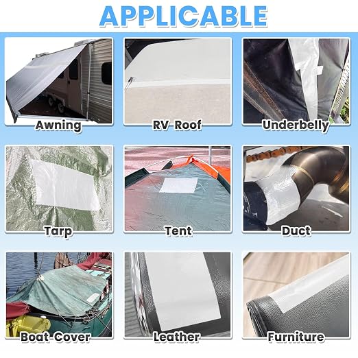 Tikfoam RV Awning Repair Tape for Tarp, Boat Covers, Sail Tape, Tear Repair - Image 4