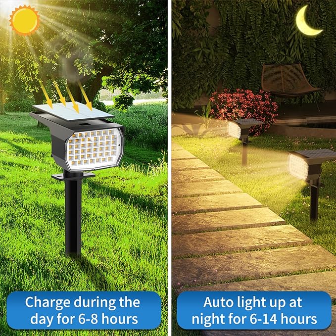 Tadyreal Solar Spot Lights Outdoor 6 Pack, Solar Landscape Spotlights Waterproof - Image 3