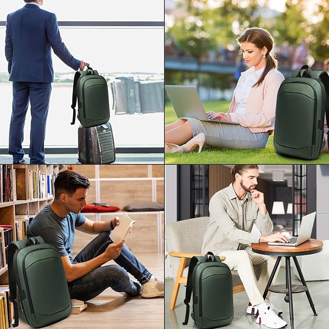 Business Backpack 17 Inch Slim Expandable Waterproof Travel Laptop Backpacks - Image 7