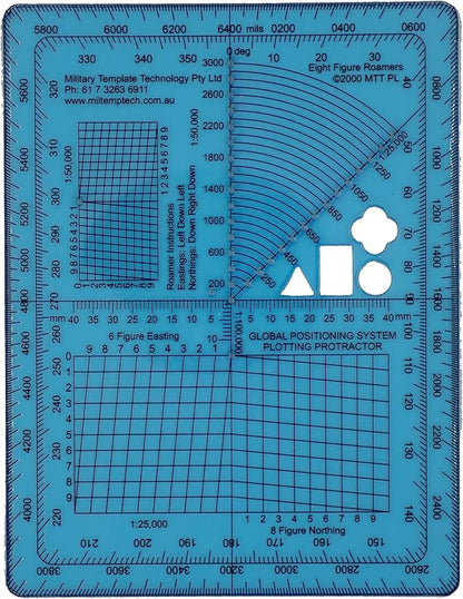 GPS Map Plotting Protractor — Military Map Marking | Coordinate Scale | Degrees by MilitaryTemplateTechnology