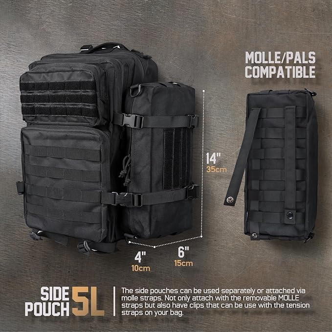 WYNEX Large Molle Pouch, Tactical Molle Bag Vertical Admin Pouch, Modular - Image 6