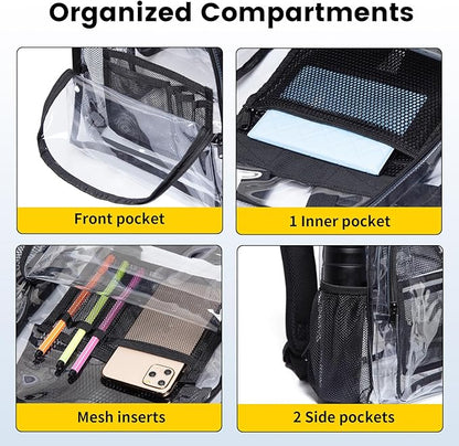 Vorspack Clear Backpack Heavy Duty PVC Transparent Backpack Extra Large Clear - Image 4