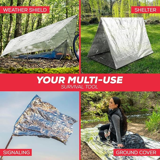 Emergency Blanket 4-Pack Space Mylar Blankets Survival Gear and Supplies - Image 5