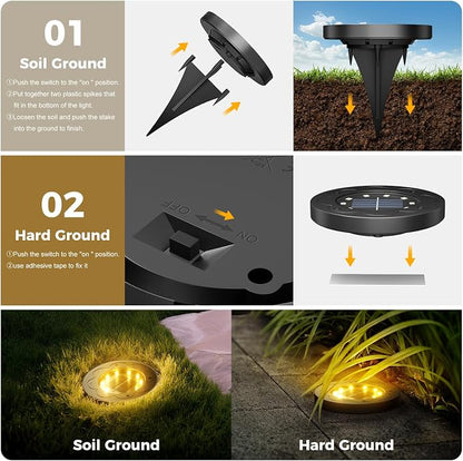 Brightown Solar Lights Outdoor Waterproof, 12 Packs LED In-Ground Lights - Image 5