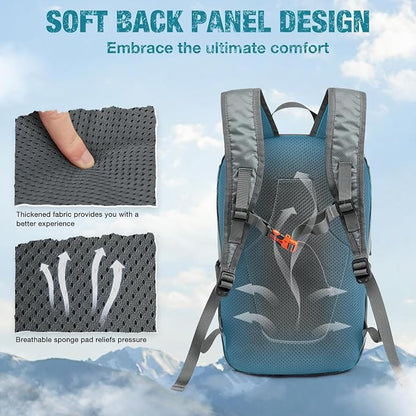 G4Free Small Hiking Backpack 20L Lightweight Foldable Packable Travel Daypack - Image 2