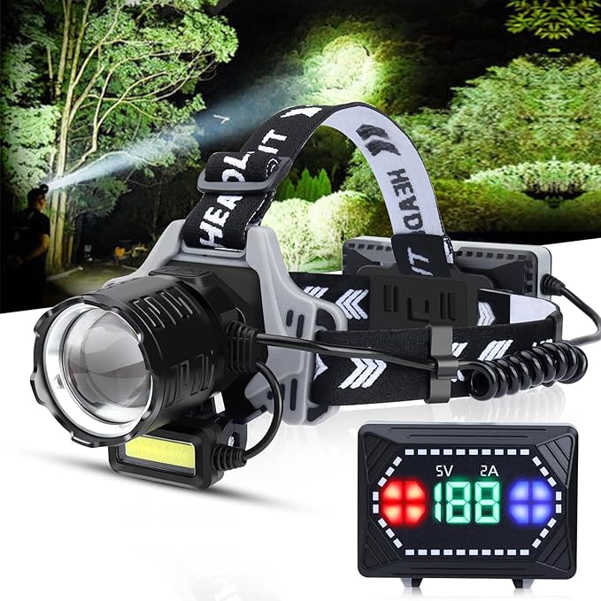Bud K Rechargeable LED Headlamp, 1200 Lumens Super Bright Headlamp Flashlight by BUDK