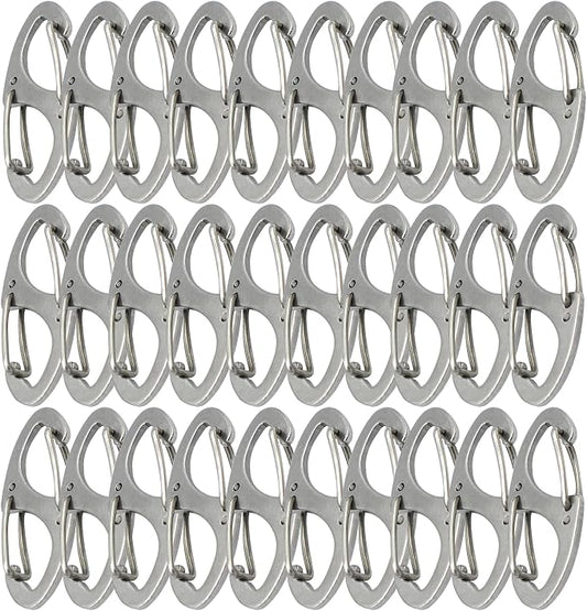 Small Carabiner Clips 1.6 inch Metal Double Sided Spring Gate Snap Hooks by Bytiyar