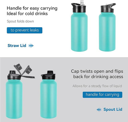 VEGOND 32 oz Insulated Water Bottle Stainless Steel Metal Water Bottles - Image 5