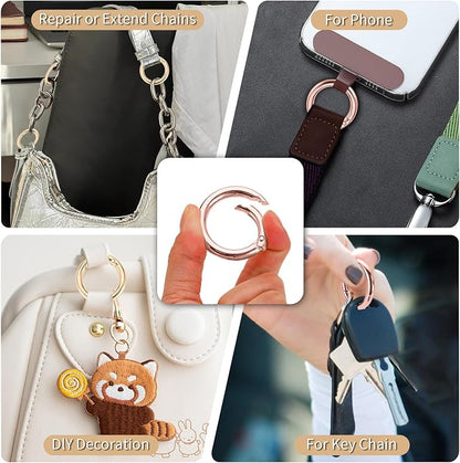 Gkeygo Key Ring Clip, 4/5 Inch Keychain Rings, 8 Pack Round Carabiner Clip - Image 5