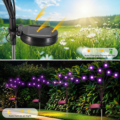 Slyuexu Solar Garden Lights Outdoor Waterproof, 2 Pack 16 LED Swaying Firefly - Image 4
