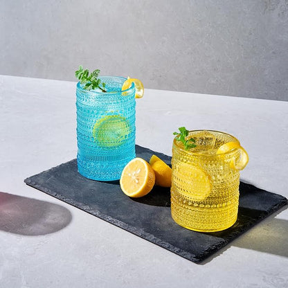 Khen Hobnail Beaded Highball Drinking Tumbler Glasses | Set of 12 | Color - Image 3