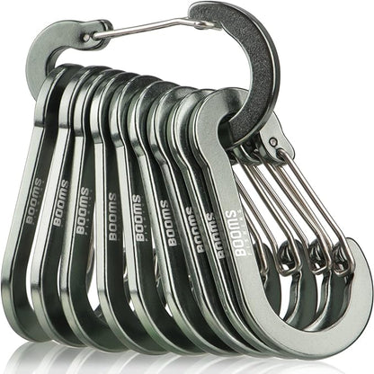 Booms Fishing CC5 Multi-Use Carabiner Clips, 10 Pack 2.7" Small Caribeener Clips by BoomsFishing