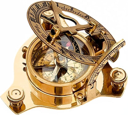 Vintage Shiny Brass Pirate's Booty Compass – Nautical Maritime Sundial - Image 5