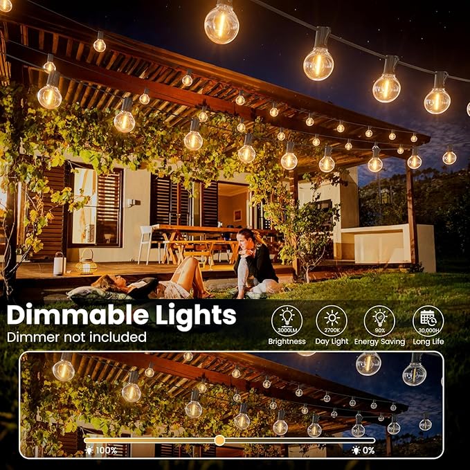RTTY Outdoor String Lights 50 FT, Patio Light - Image 9