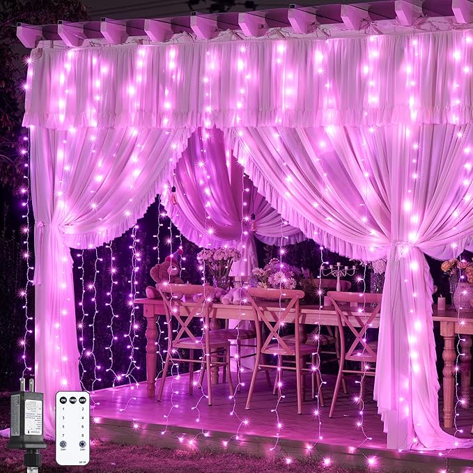 JMEXSUSS 300 LED Curtain Lights Plug in by JMEXSUSS