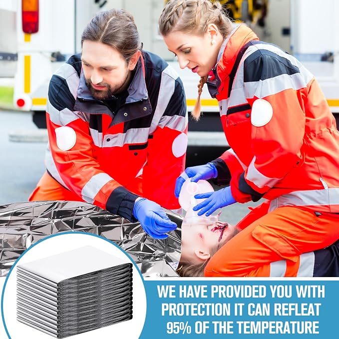 Kanayu 150 Pack 3 Size Safe Emergency Blankets Thermal Survival Space Blanket - Image 5