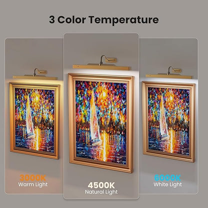 Picture Light Battery Rechargeable, 3 Color Modes and Dimmable Classic Art - Image 3