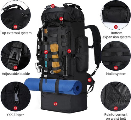 70L/100L Camping Hiking Backpack - Image 4
