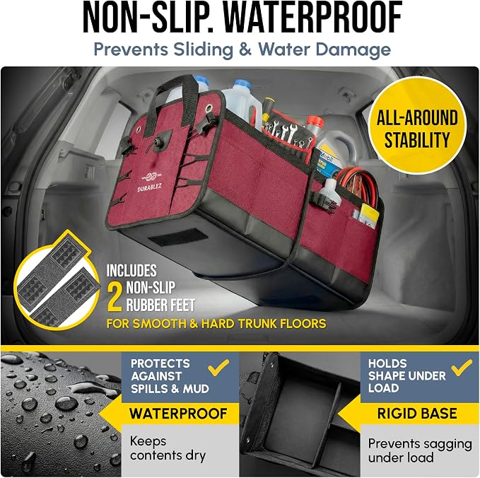 4-Section Trunk Organizer for SUV, Sedan – Modular Extra Large Cargo Bin - Image 6