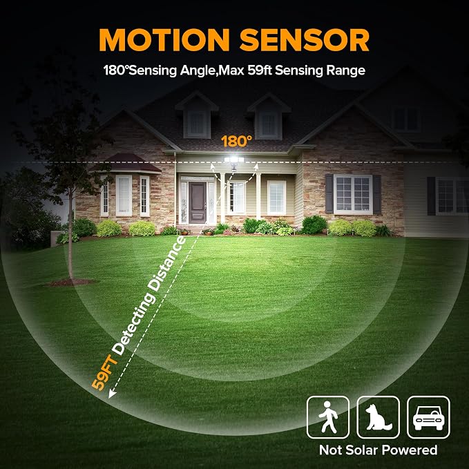 LUTEC 2 Pack 74W 8000 Lumen Motion Sensor Outdoor Lights, 5000K Daylight - Image 5