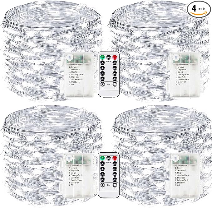 4-Pack Fairy Lights Battery Operated by EXF