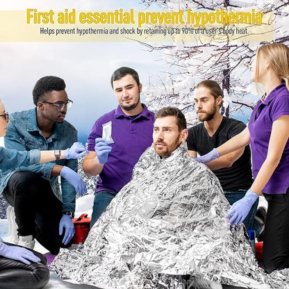 Kanayu 100 Pack Emergency Foil Thermal Blankets - Image 7
