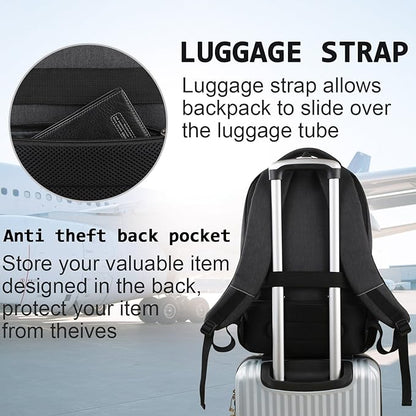 Volher Laptop Backpack, Business Travel Anti Theft Slim Durable Laptops Backpack - Image 6