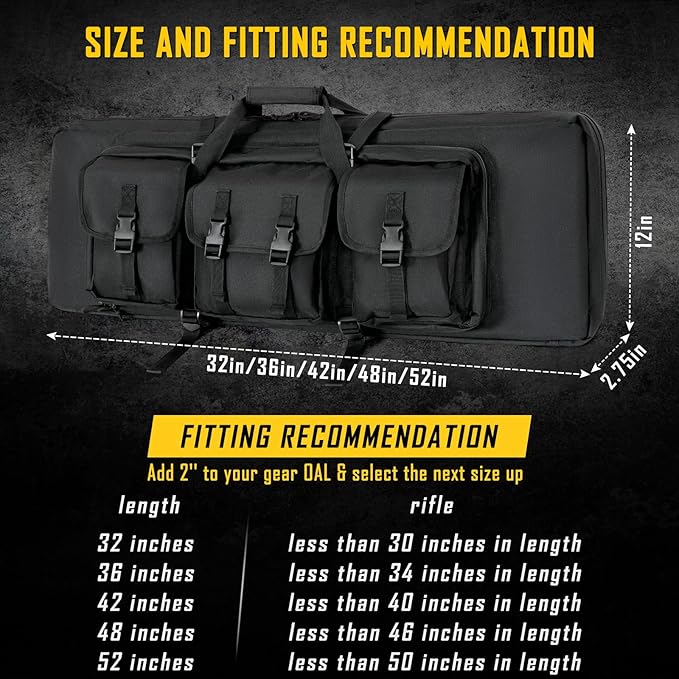 DULCE DOM 32/36/42/48/52 inch Double Rifle Case Soft Gun Bag - Image 6
