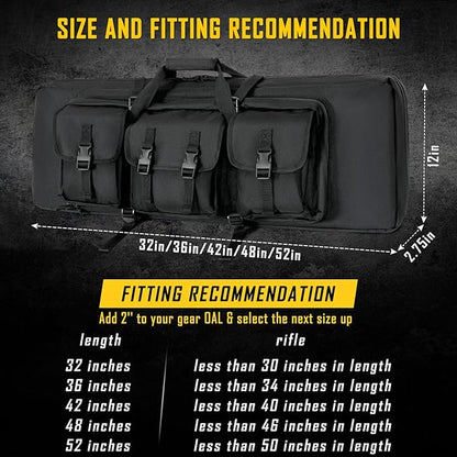 DULCE DOM 32/36/42/48/52 inch Double Rifle Case Soft Gun Bag - Image 6