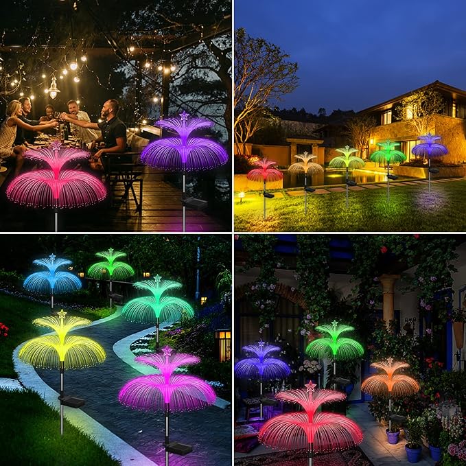 Weepong Solar Garden Lights 6 Pack New Upgraded Solar Lights Outdoor Waterproof - Image 5