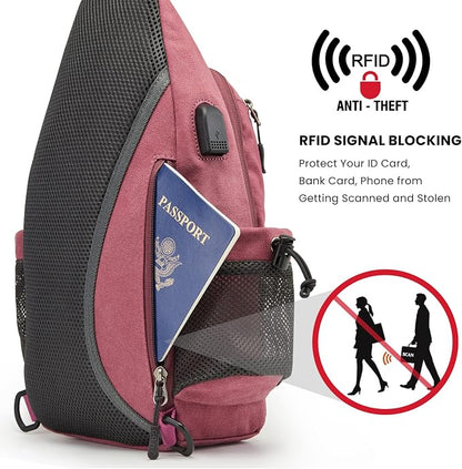 G4Free Canvas Sling Bag Crossbody Backpack - Image 2
